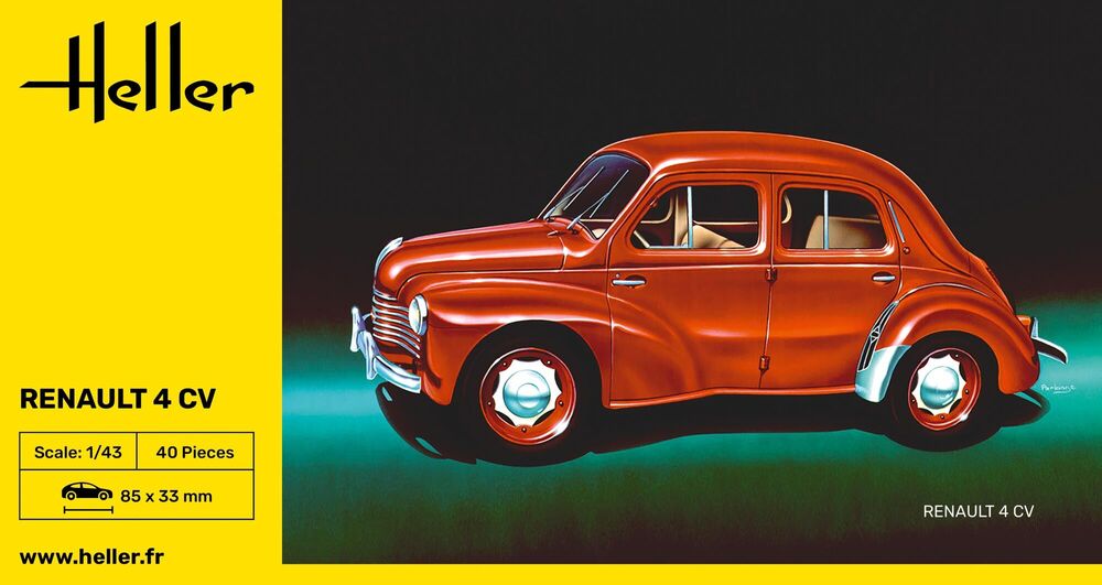 Heller The 9.99 Renault 4 CV 1/43 maquette voiture Pie police