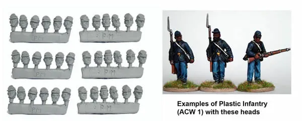 Perry Miniatures ACW26 têtes Union figurines 36 pcs