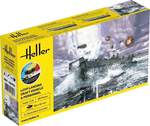 Heller Starter Kit LCVP Landing Craft 1/72 bateau complet