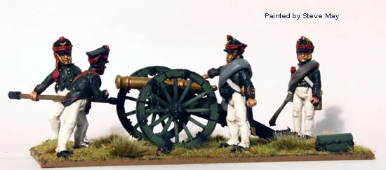 Perry RN 4 Foot Artillery 6pdr figurines canon 1812
