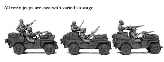 Perry World War 2 WW25 SAS Jeep Section maquette 28mm résine