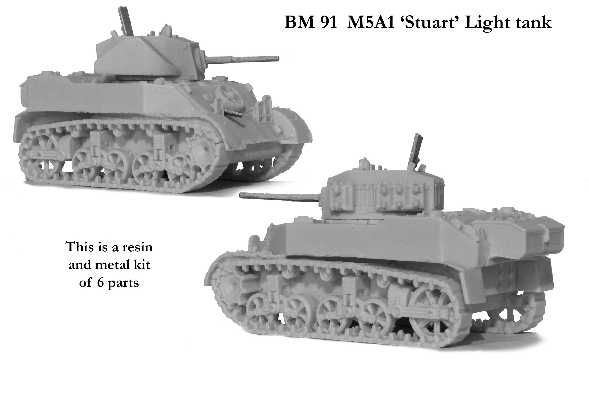 Perry BM 91 M5A1 Stuart char léger maquette résine