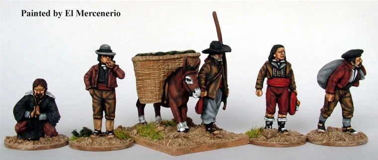Perry Miniatures Carlist War CAT15 figurine civils + âne 5 pièces