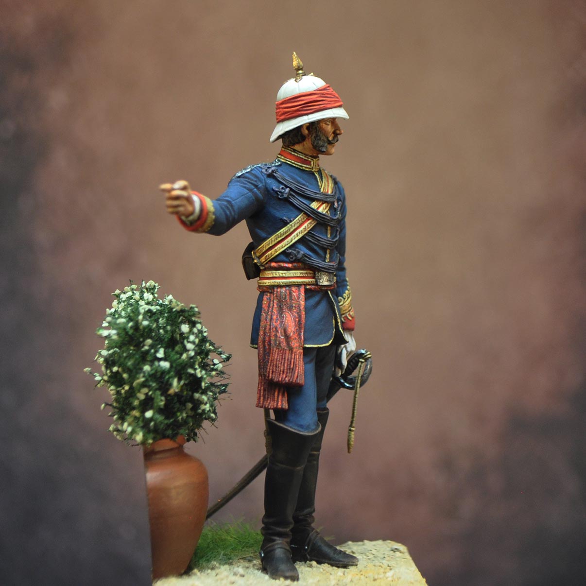 ART GIRONA 70mm 9th Bengal Cavalry Commander 1866 figurine