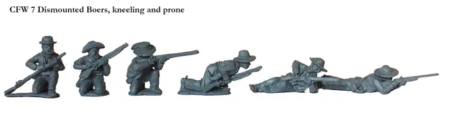 Perry Miniatures CFW 7 Boers à pied figurines métal agenouillés