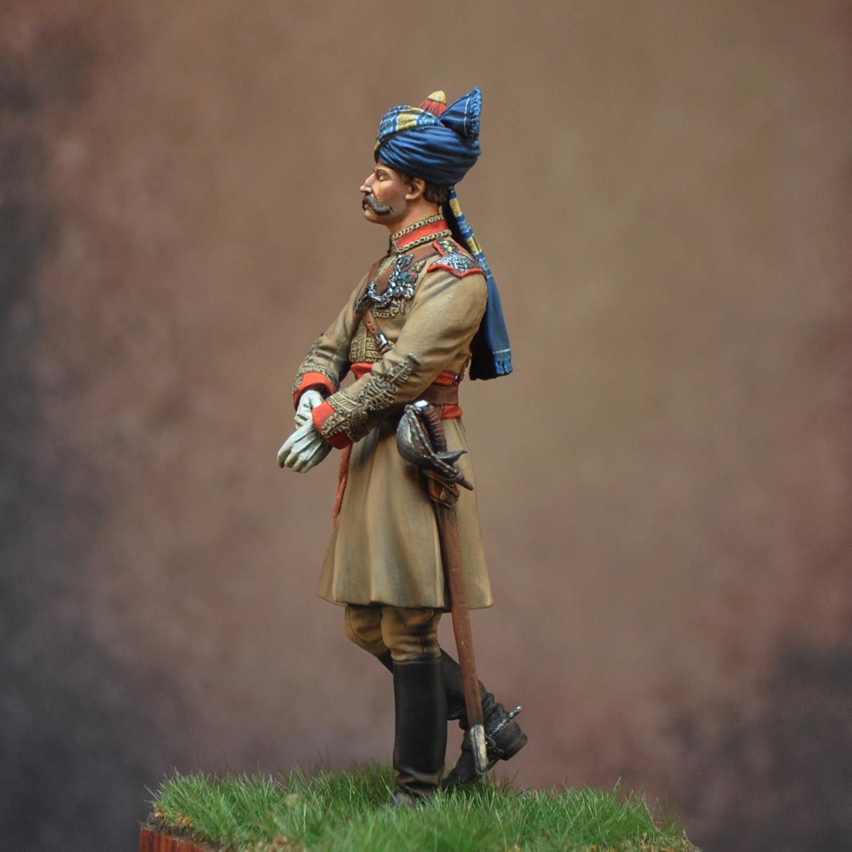 ART GIRONA 70mm Risaldar Queen Victoria's Own Guides 1912 figurine