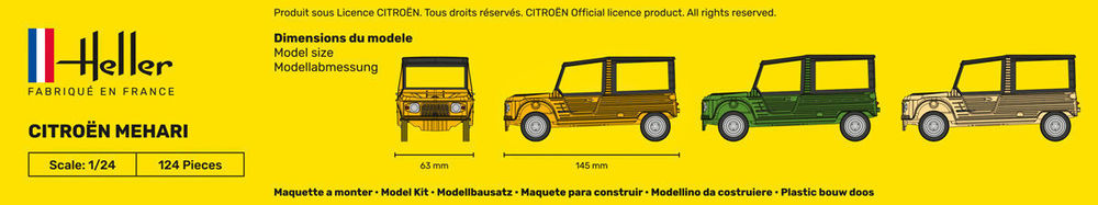 Heller Starter Kit Citroën Méhari maquette 1/24 complète