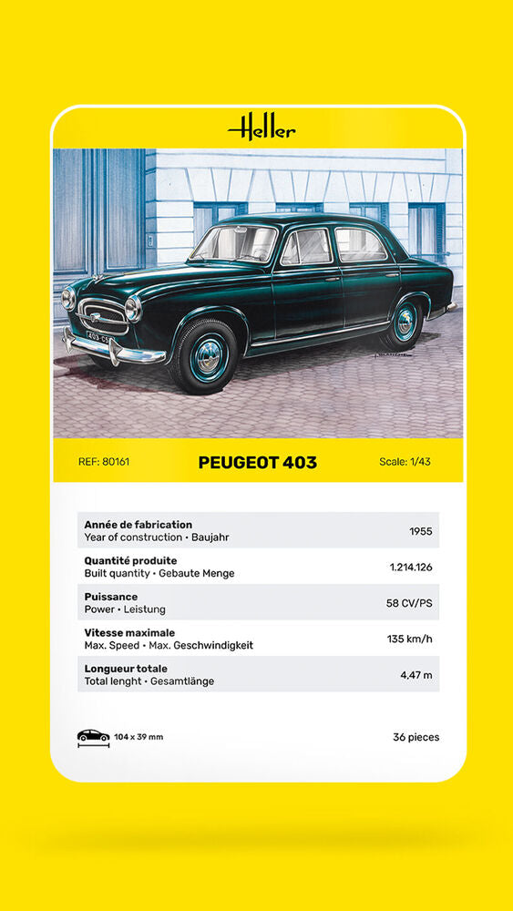 Heller Peugeot 403 1/43 maquette voiture française