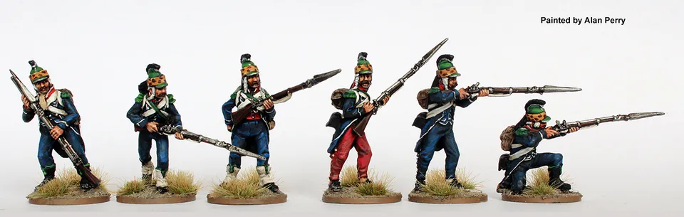 Perry REVF 21 figurines Chasseurs légers casque classique