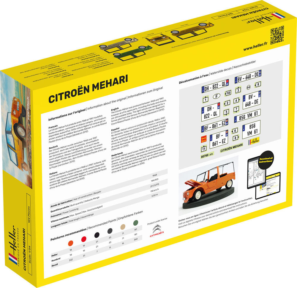 Heller Starter Kit Citroën Méhari maquette 1/24 complète