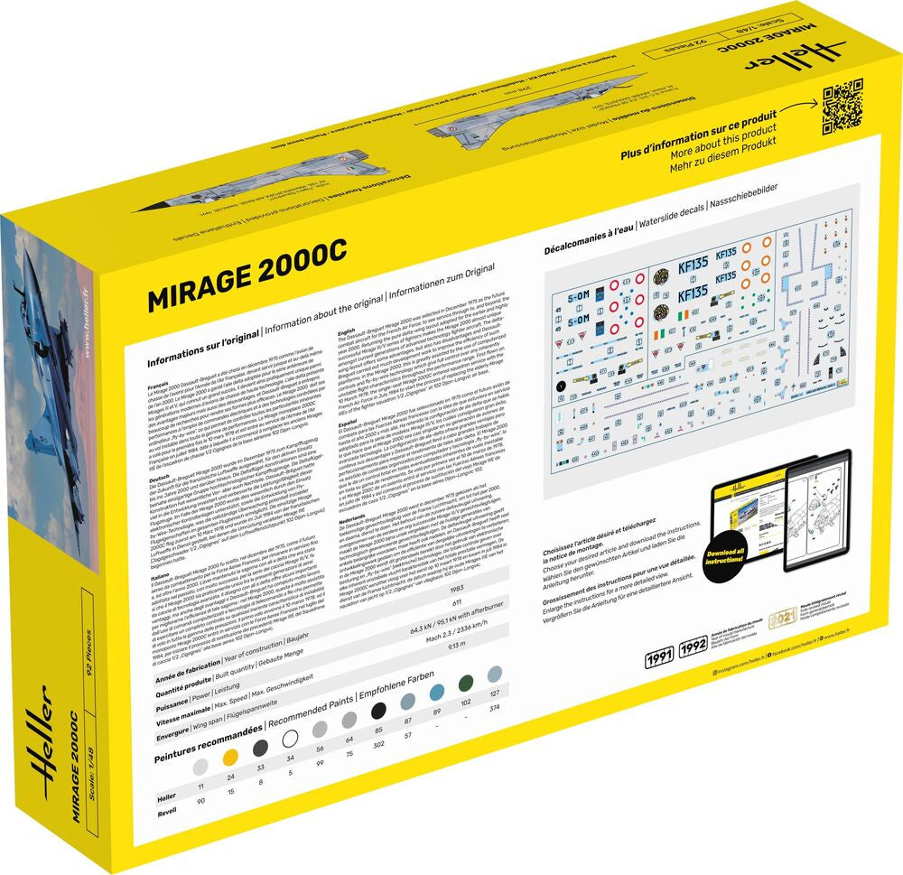 Heller Starter Kit Mirage 2000 C 1/48 maquette avion complet