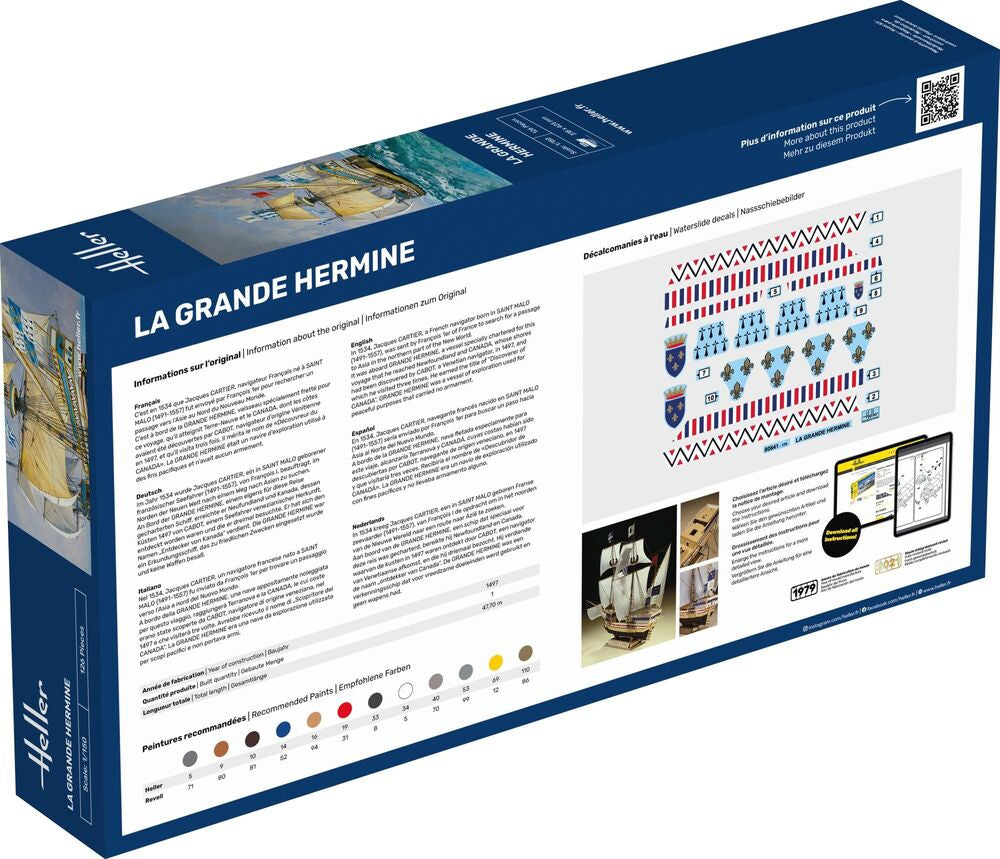 Heller Historical La Grande Hermine maquette bateau 1/150