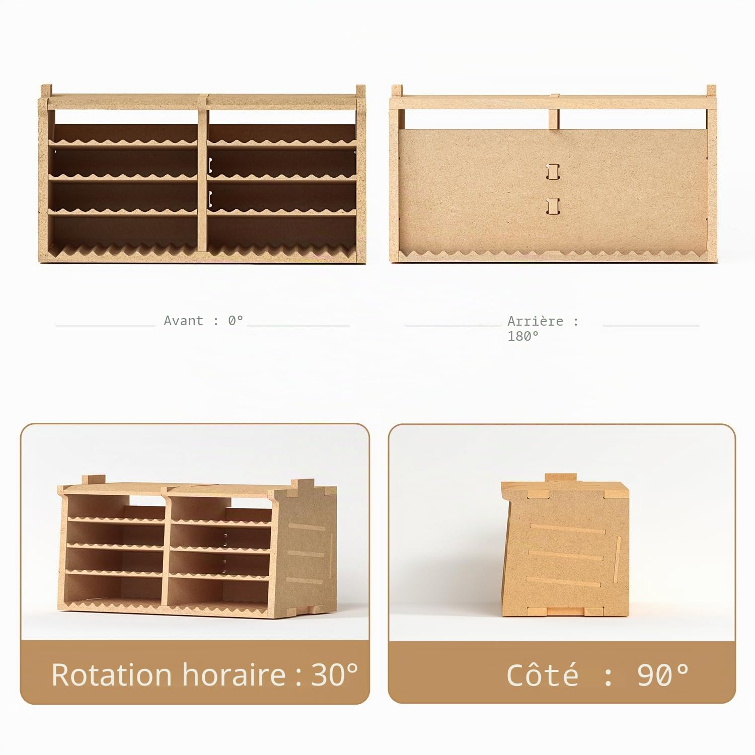Bucasso Hobby Organizer GK4 range-outils 64 rainures MDF