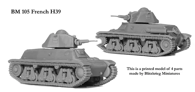 Perry Miniatures WW2 BM 105 char français H39 imprimé 28mm
