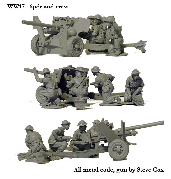 Perry Miniatures World War 2 WW17 canon 6pdr et servants métal