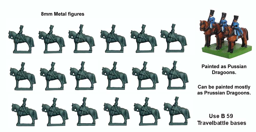 Perry Travelbattle Metal TB 13 Cavalerie Litewka figurines 18 pcs