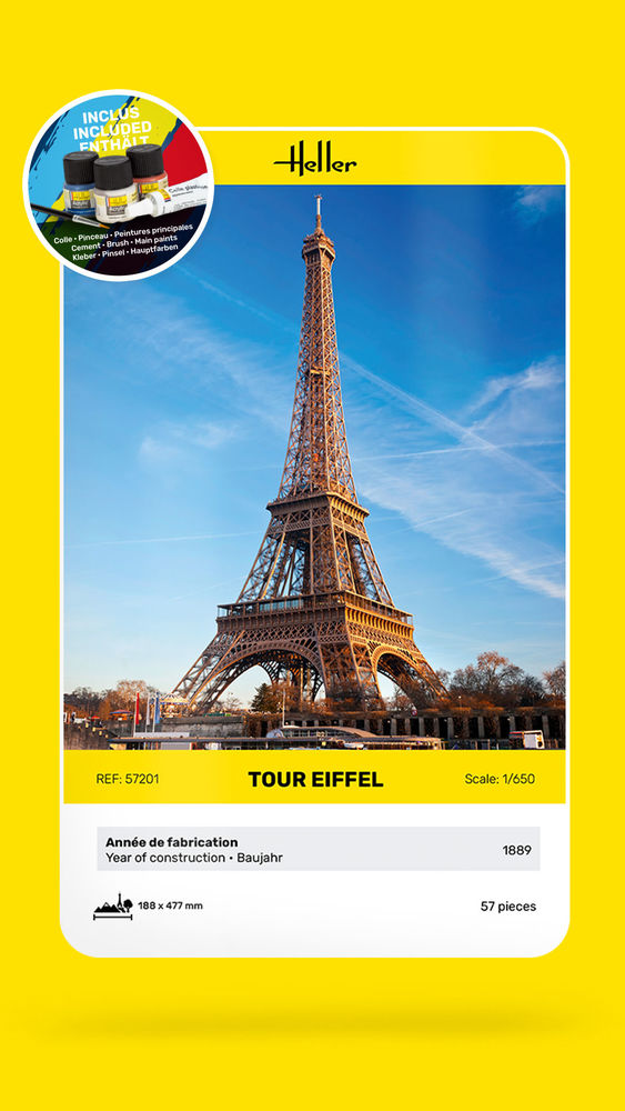 Heller Starter Kit Tour Eiffel 1/650 maquette monument avec peintures