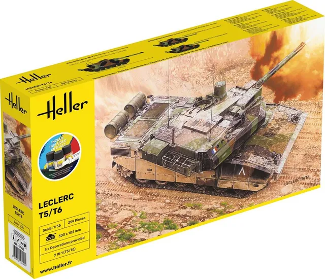 Heller Starter Kit Leclerc T5/T6 maquette char 1/35 kit complet