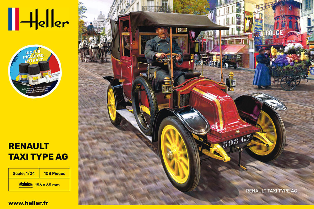 Heller Starter Kit Renault Taxi Type AG 1/24 maquette voiture kit complet
