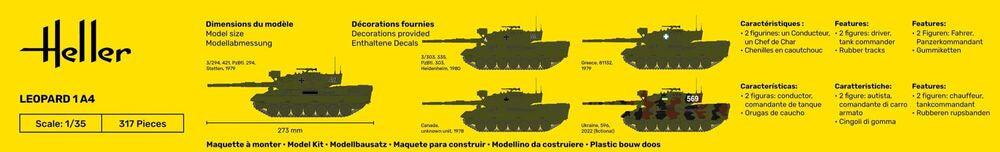 Heller Leopard 1A4 maquette char 1/35 Historical