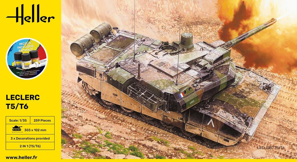 Heller Starter Kit Leclerc T5/T6 maquette char 1/35 kit complet