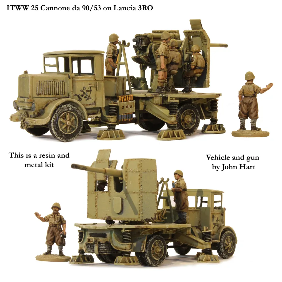 Perry Miniatures ITWW 25 maquette Cannone 90/53 Lancia 3RO