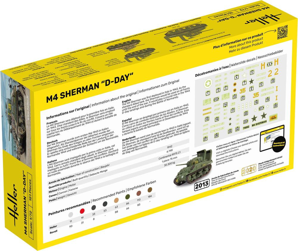Heller 9.99 M4 Sherman D-Day 1/72 maquette char Normandie