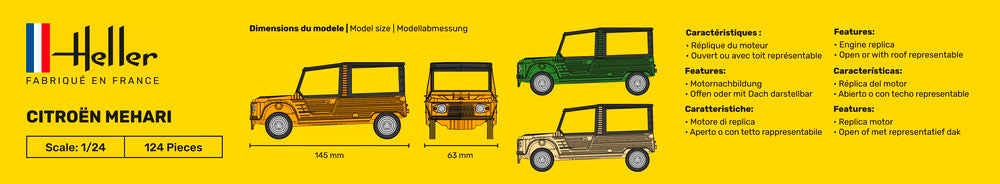 Heller Historical Collection Citroen Mehari 1/24 maquette voiture