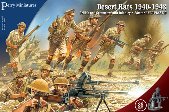 Perry Plastic WW1 Desert Rats boîte 38 figurines désert 1940-43