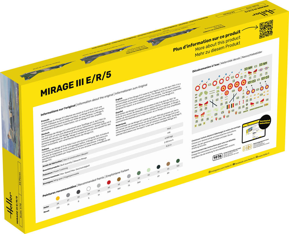 Heller Mirage III E 1/72 maquette avion jet militaire