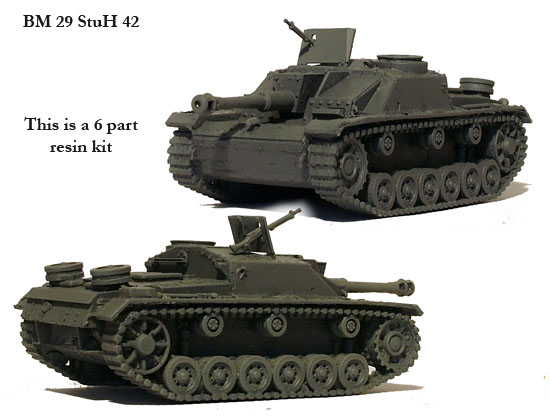Perry BM29 StuH 42 maquette résine 28mm canon d'assaut