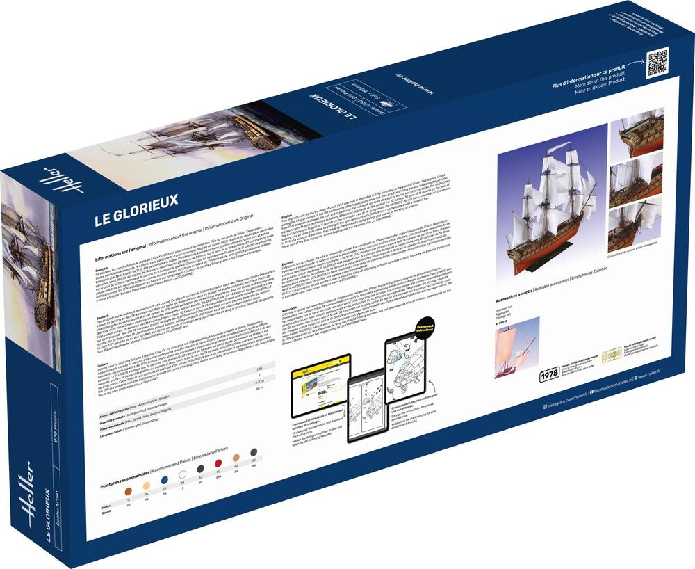 Heller Starter Kit Le Glorieux 1/150 Maquette Bateau Kit Complet