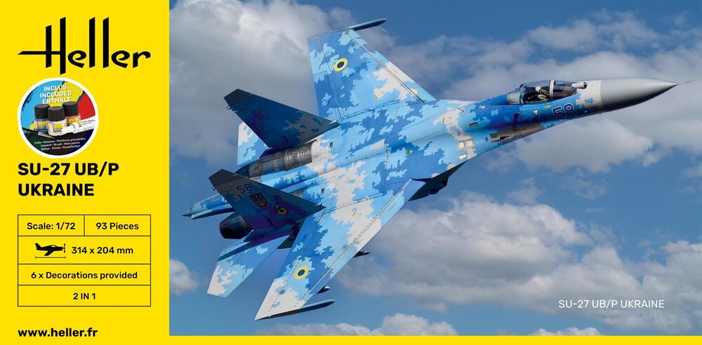 Heller Starter Kit SU-27 UB/P Ukraine maquette avion 1/72 complète
