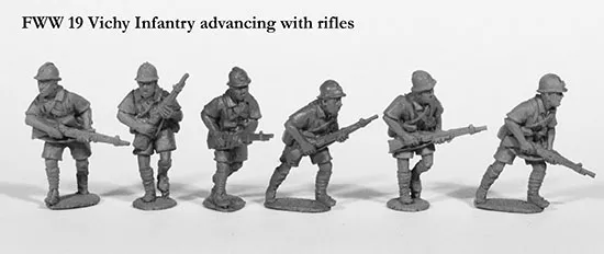 Perry Miniatures FWW 19 figurine infanterie Vichy en avance