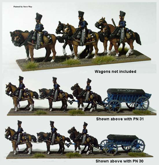 Perry Miniatures Napoleonic PN33 figurines attelage 6 chevaux