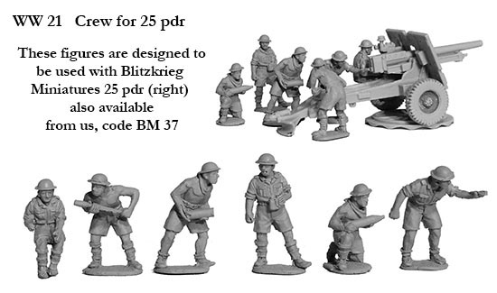 Perry Miniatures World War 2 WW21 servants 25 pdr figurines