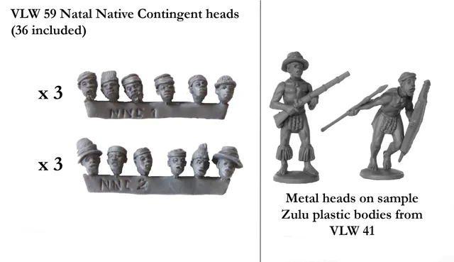 Perry VLW 59 Natal Native Contingent têtes métal x36