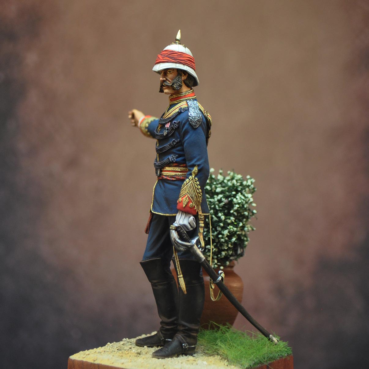 ART GIRONA 70mm 9th Bengal Cavalry Commander 1866 figurine