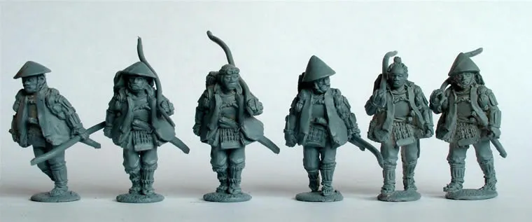 Perry Miniatures Samurai SAM58 archers ashigaru figurines haori
