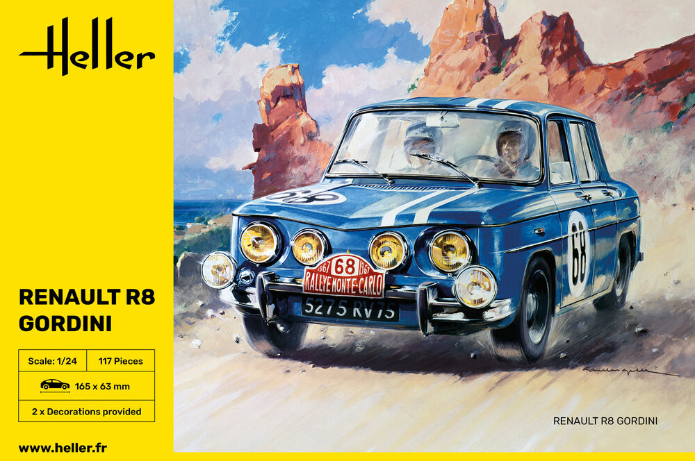 Heller Renault R8 Gordini 1/24 maquette voiture bleu