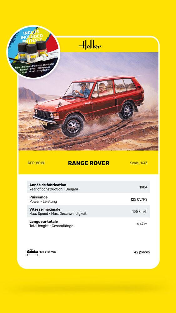 Heller Starter Kit Range Rover 1/43 maquette voiture 4x4