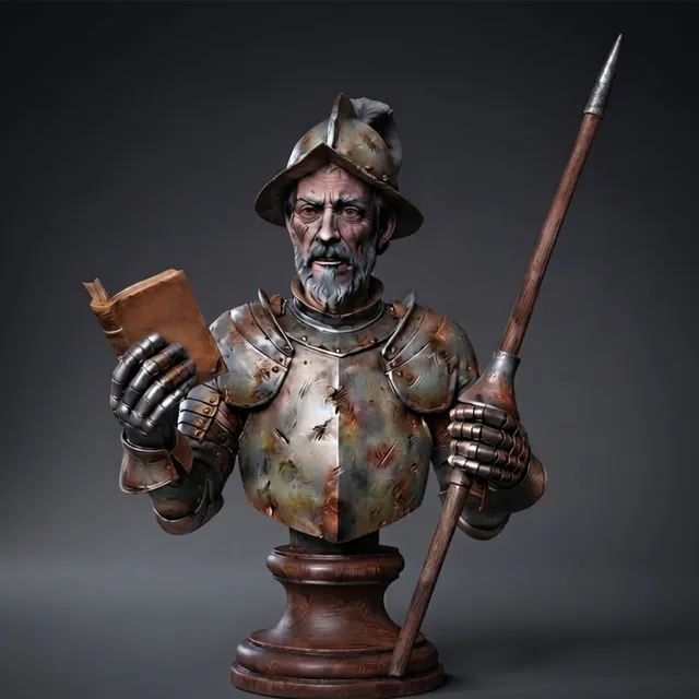 Art Girona Busts Don Quijote buste à peindre métal
