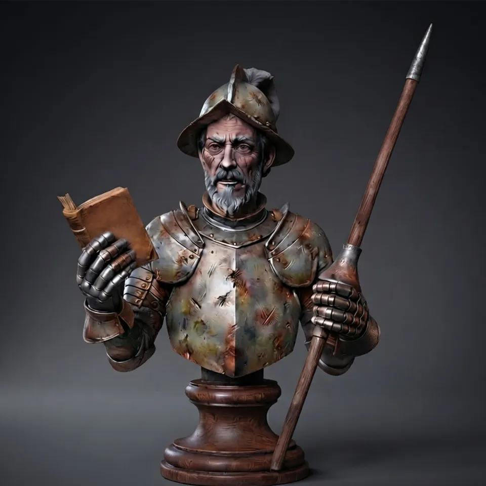 Art Girona Busts Don Quijote buste à peindre métal