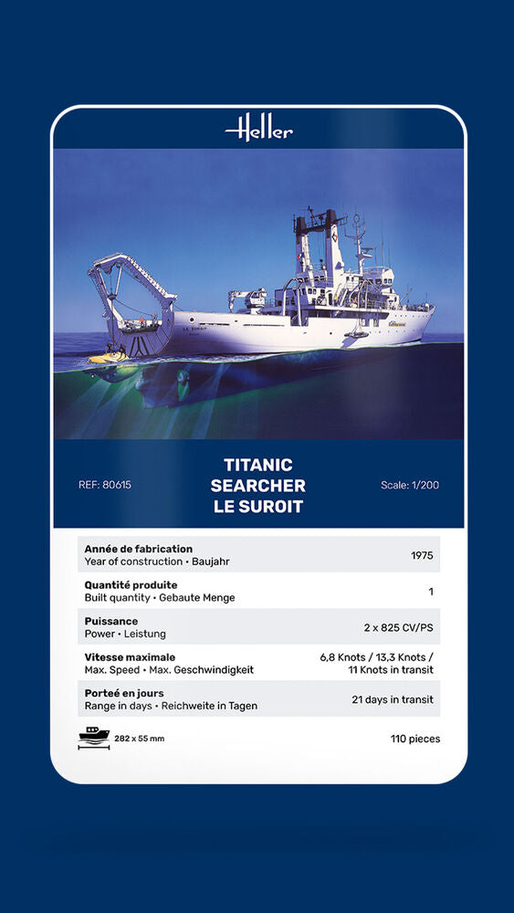 Heller Titanic Searcher Le Suroît 1/200 maquette bateau recherche