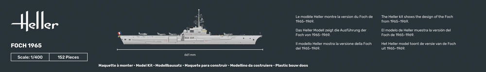 Heller Starter Kit Foch 1/400 maquette porte-avions complète