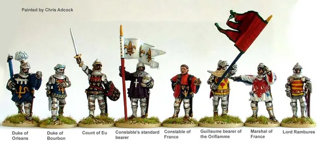 Perry Agincourt AO14 Commandement Français 8 figurines métal
