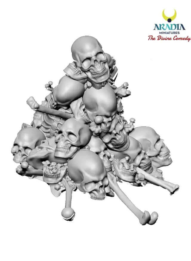 Aradia Minis Dante's Divine Comedy Pile of skulls décor