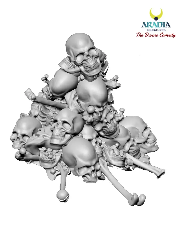 Aradia Minis Dante's Divine Comedy Pile of skulls décor