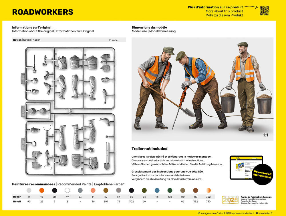 Heller Starter Kit Travailleurs de la route figurines 1/24 complet