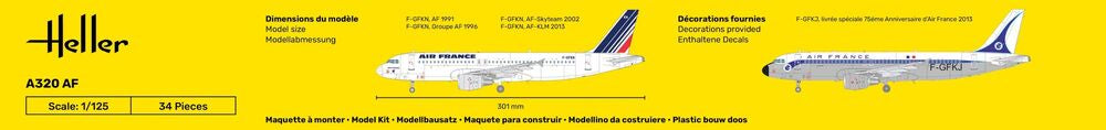 Heller Historical A320 AF Maquette Avion 1/125 Air France